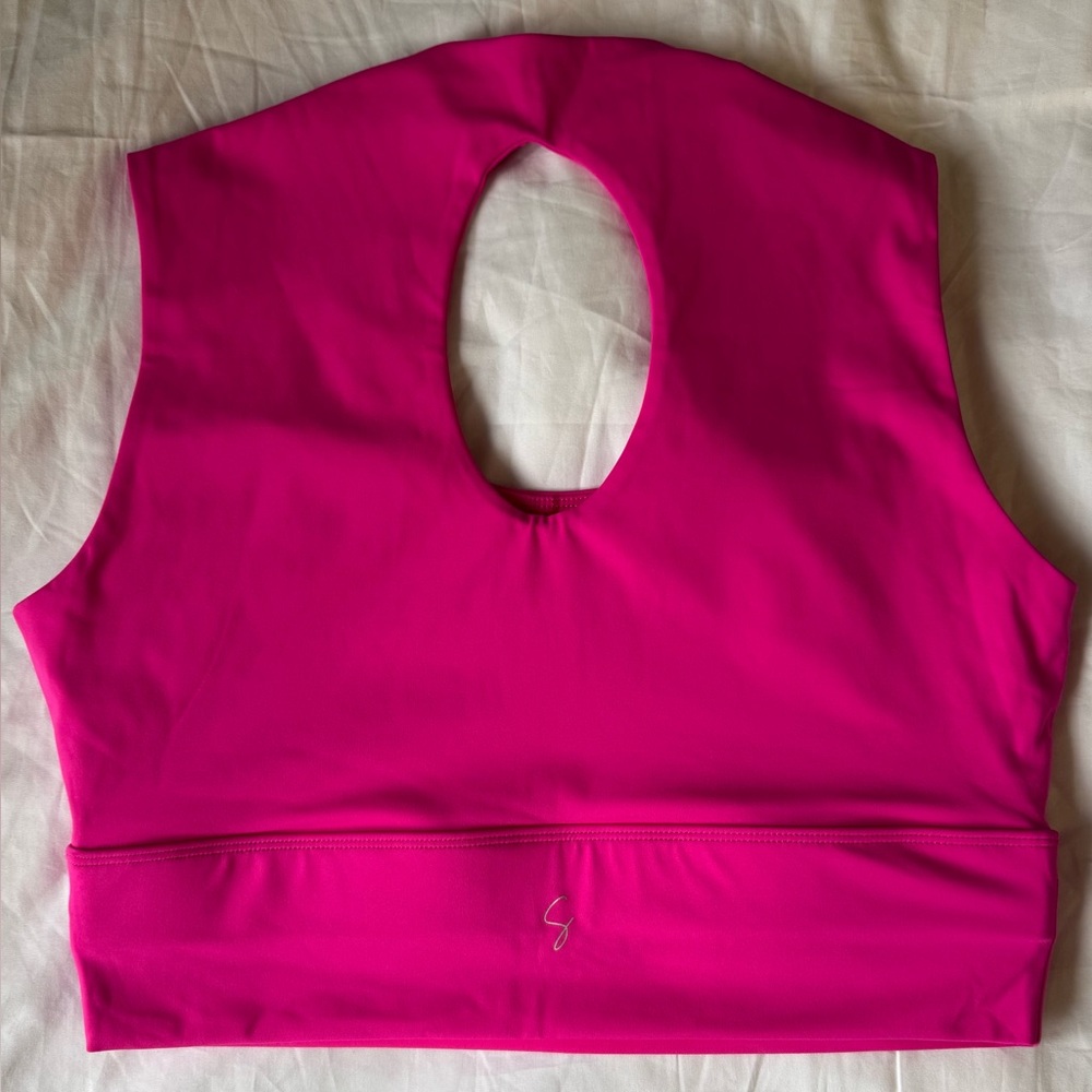 EUC SSYS Pink Open Back Sports Bra - Picture 2 of 4